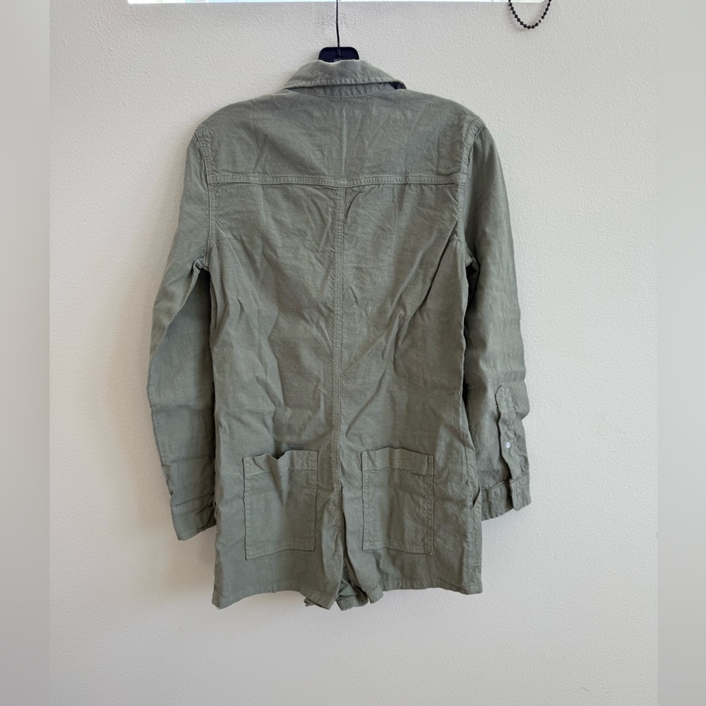 Frank & Eileen Sage/ Army Green Ireland Playsuit long sleeve XS NWOT - Picture 9 of 10